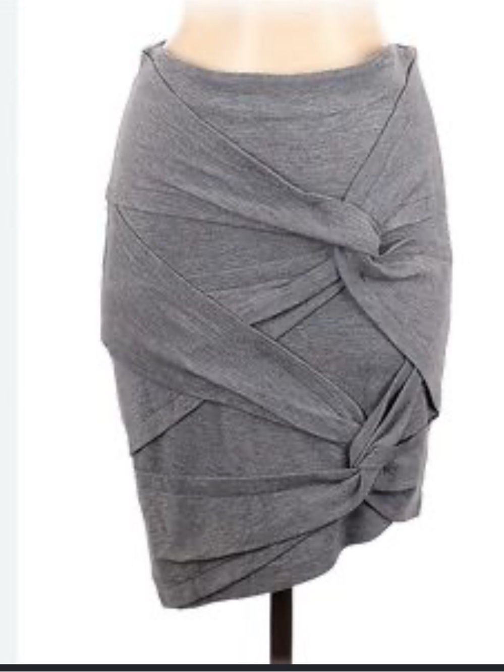 Robert Rodriguez Grey Twist-Knot Pencil Skirt